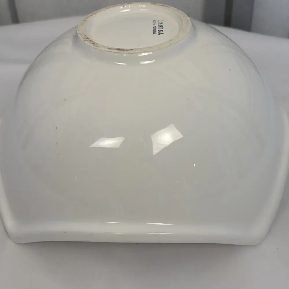 CERIART Made In Portugal Large White 4 Corner Square 10” Serving Bowl - READ